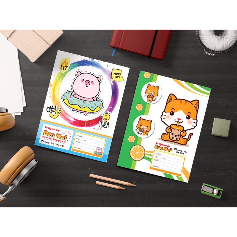 HẢI TIẾN Tập ô ly Ban Mai  - Bìa cán 3D - Lốc 5 cuốn