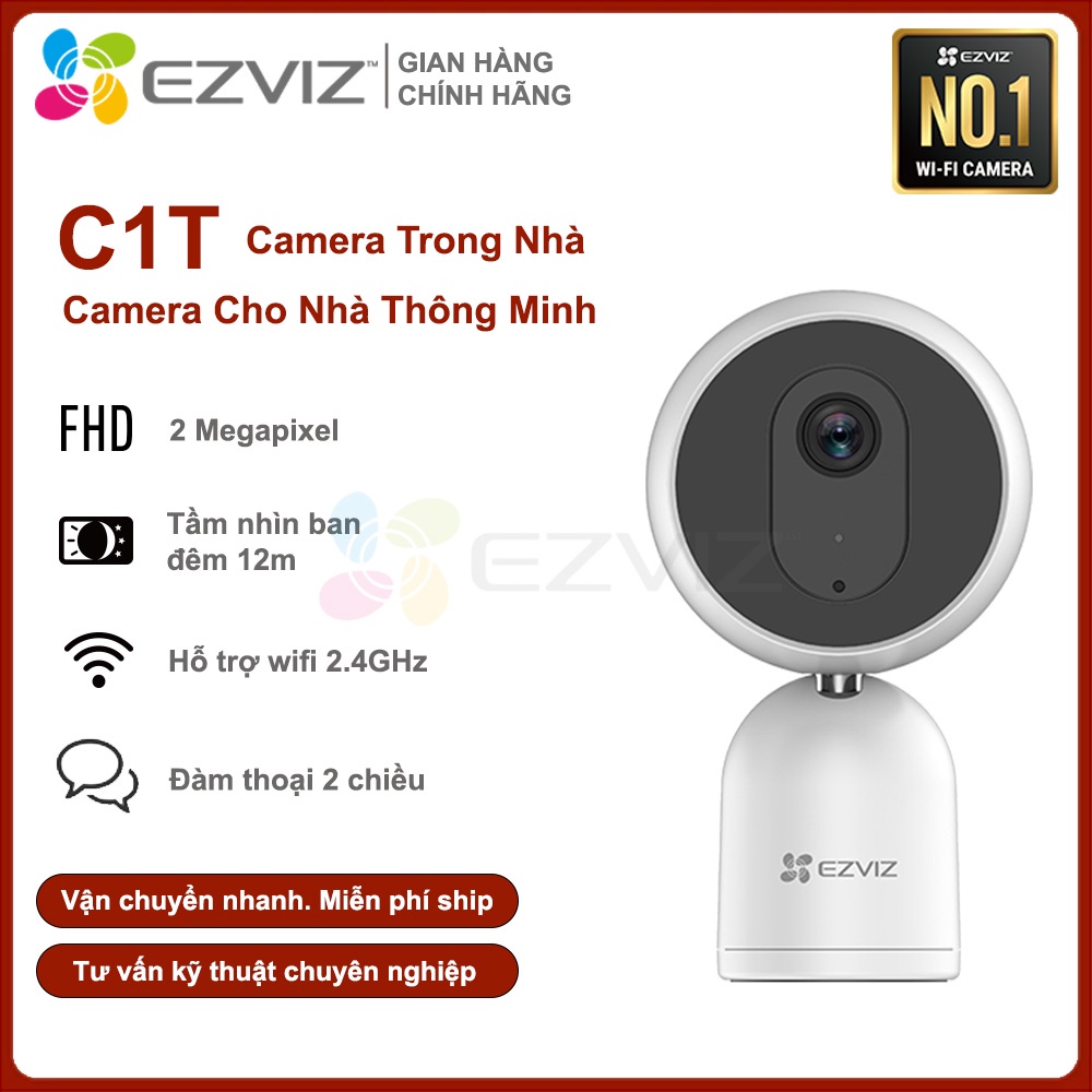 Camera IP/Wifi Ezviz C1T 2MP - Phát Hiện Chuyển Động,Trò Chuyện Hai Chiều,Ghi Hình Ban Đêm,Hỗ Trợ Thẻ