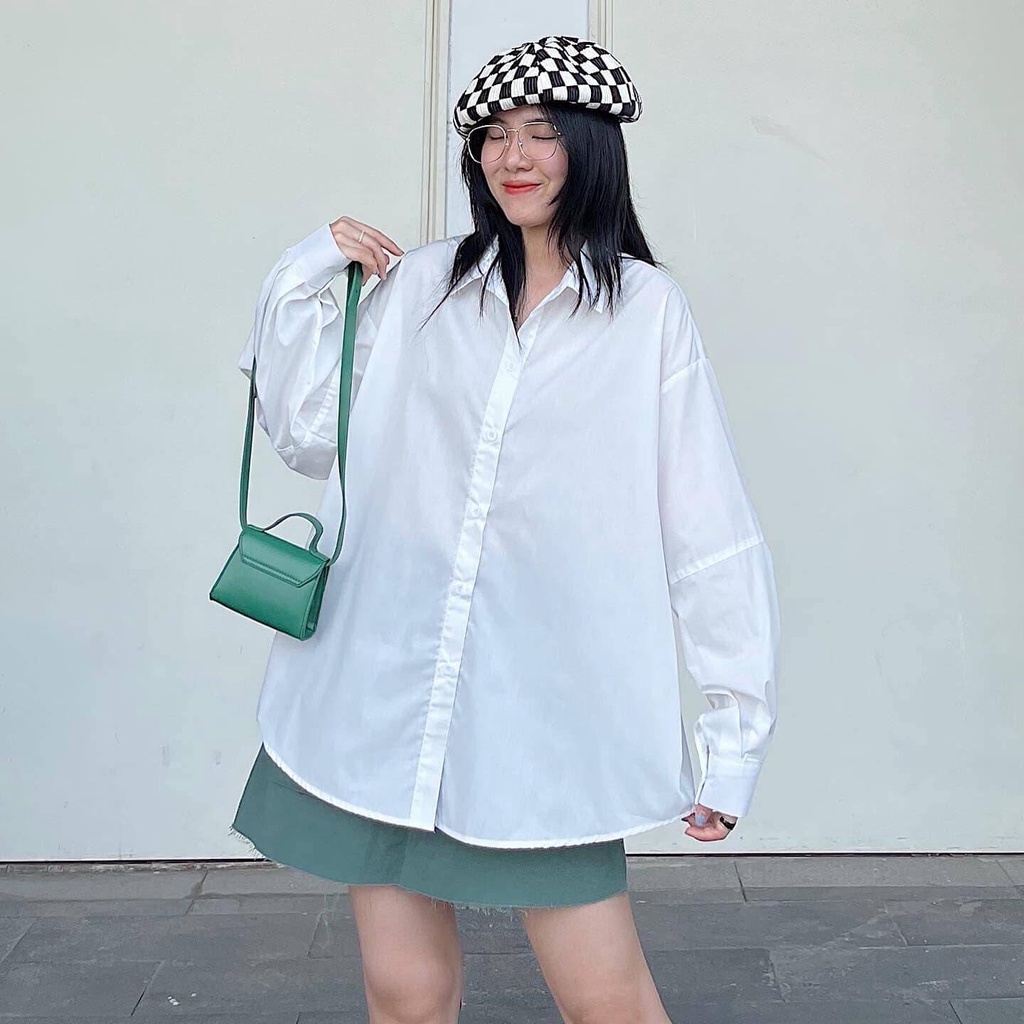 Áo Sơ Mi Trắng Nữ ODAY Form Rộng JEM CLOSET Thiết Kế Basic Đơn Giản 10254