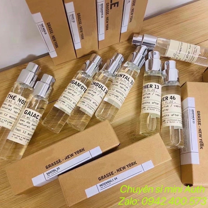 Nước Hoa Santal 33,13,31,10,22,24,29,46 mini 10ml - Full Box Sang Trọng, Cực Thơm