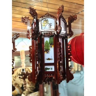 Đèn lồng kéo quân Hội An, đèn gỗ kéo quân lục long trân châu cao cấp 50CM, 60CM, 70CM....Trang Trí Nhà,quán,đền chùa....