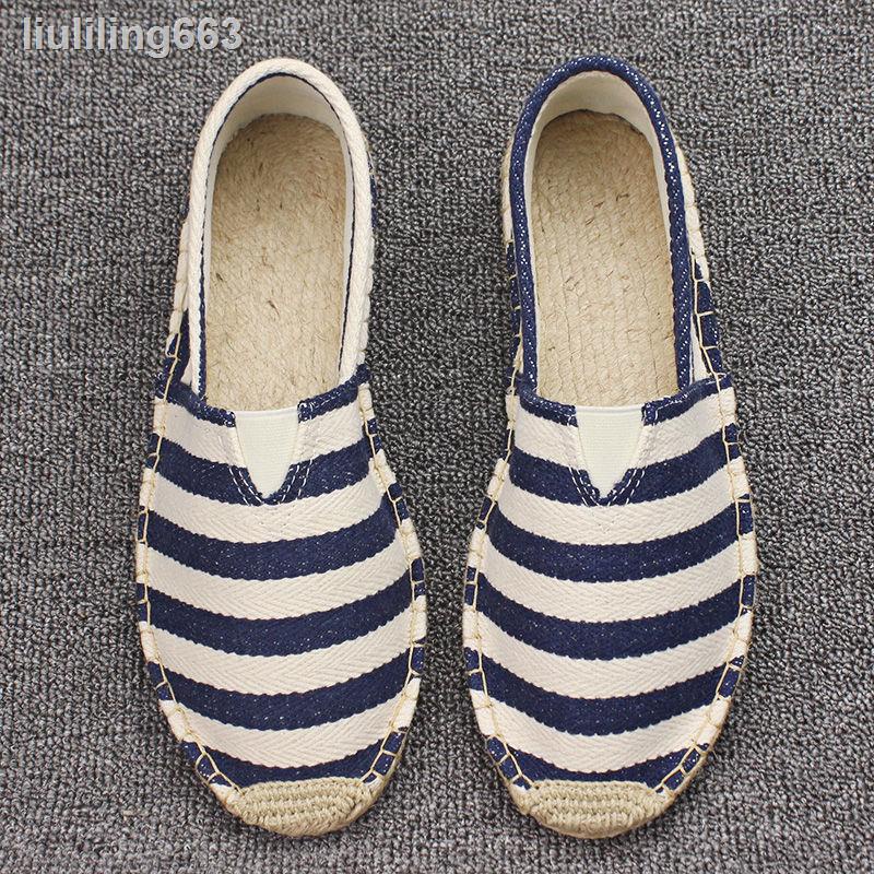 ∏♙Giày Lười Đan Cói Phối Vải Lanh Thoáng Khí Thời Trang Mùa Hè Cho Nam | BigBuy360 - bigbuy360.vn