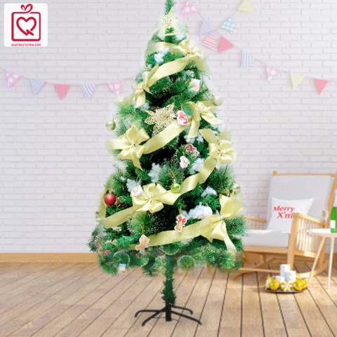 Cây thông Noel lá dày phủ tuyết kèm full phụ kiện trang trí (cao 1m8, 1m5, 1m2)