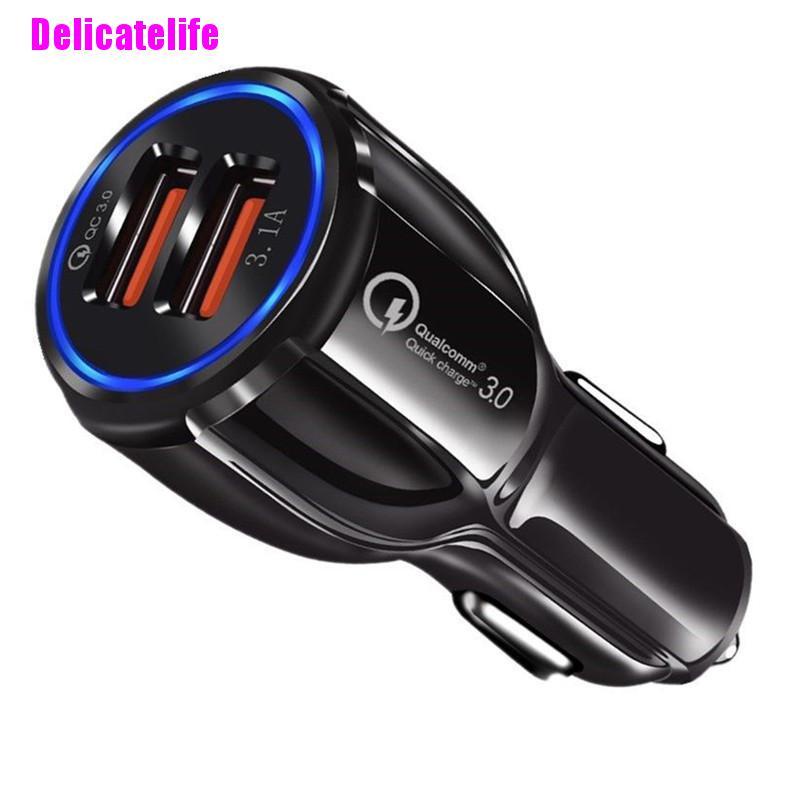 Cốc sạc nhanh 2 cổng USB Qualcomm QC3.0 cho xe hơi