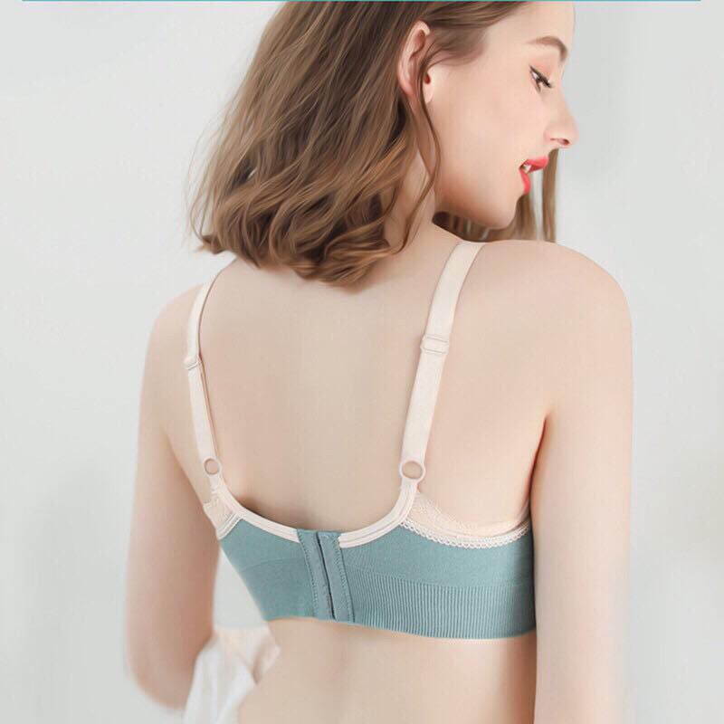 Áo Lót bầu chống sệ viền ren, chất liệu cotton 100%, dây điều chỉnh, nắp mở cho bé ti (chọn màu chat shop)