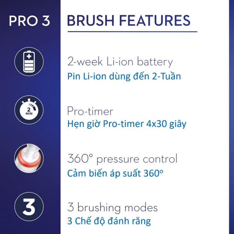 Bàn chải điện Oral-B pro 3 3000 - Hàng Pháp