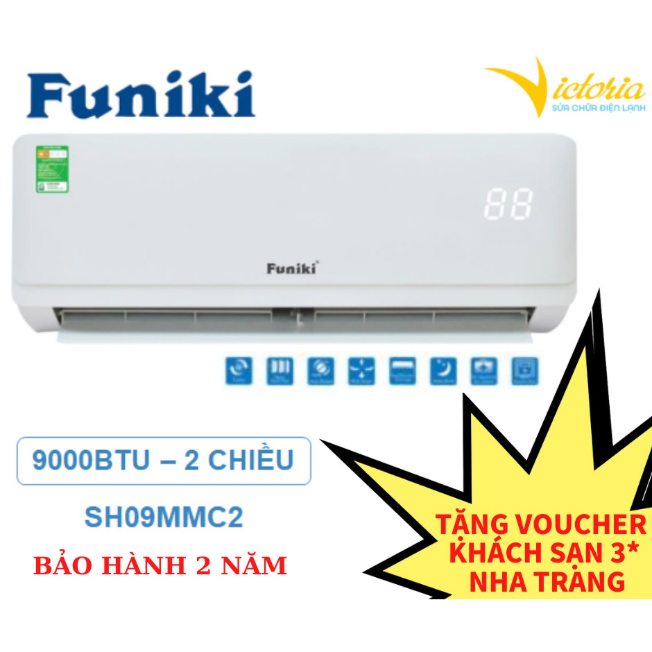 MIỄN PHÍ CÔNG LẮP ĐẶT & VẬT TƯ - Điều hòa không khí 2 chiều Funiki 9000BTU Thường - SH09MMC2 Mới