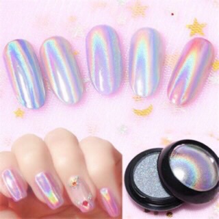 Bột tráng gương màu Ngọc trai cầu vòng trang trí móng