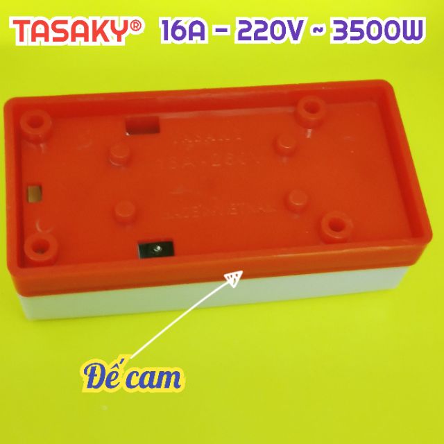 Ổ cắm 3 lỗ TASAKY (loại tốt) - Lõi sứ chịu tải 3500W