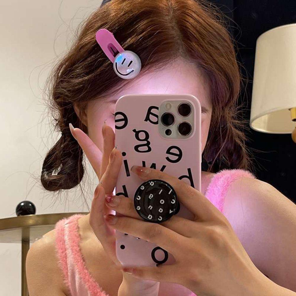 Kẹp Tóc Nhựa Trong Suốt Hình Mặt Cười Dễ Thương Phong Cách Hàn Quốc