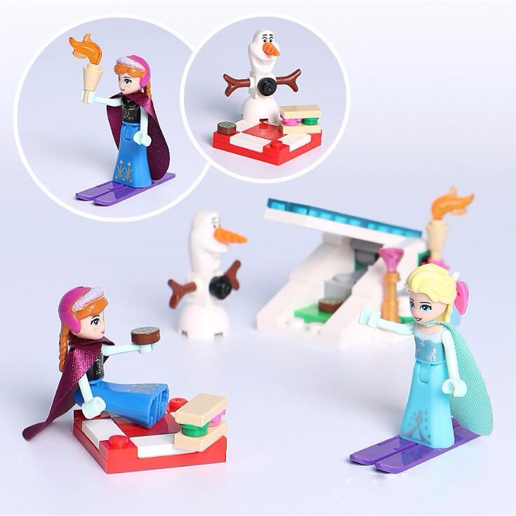 Bộ lego xếp hình cao cấp Lâu đài Frozen Nữ hoàng băng giá Elsa