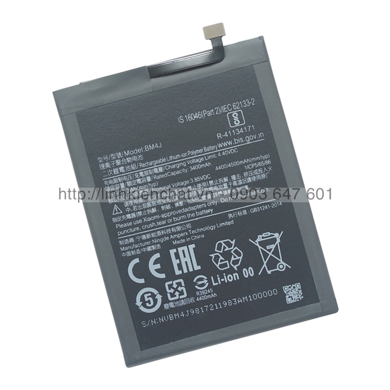 Pin Xiaomi Redmi Note 8 Pro BM4J 4500mAh Zin - Hàng nhập Khẩu