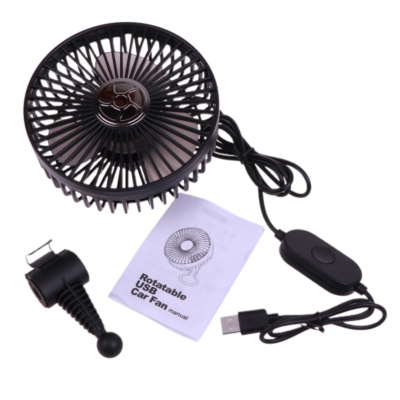 Quạt Điện USB Làm Mát 3 Tốc Độ Nhỏ Gọn Cho Xe Hơi