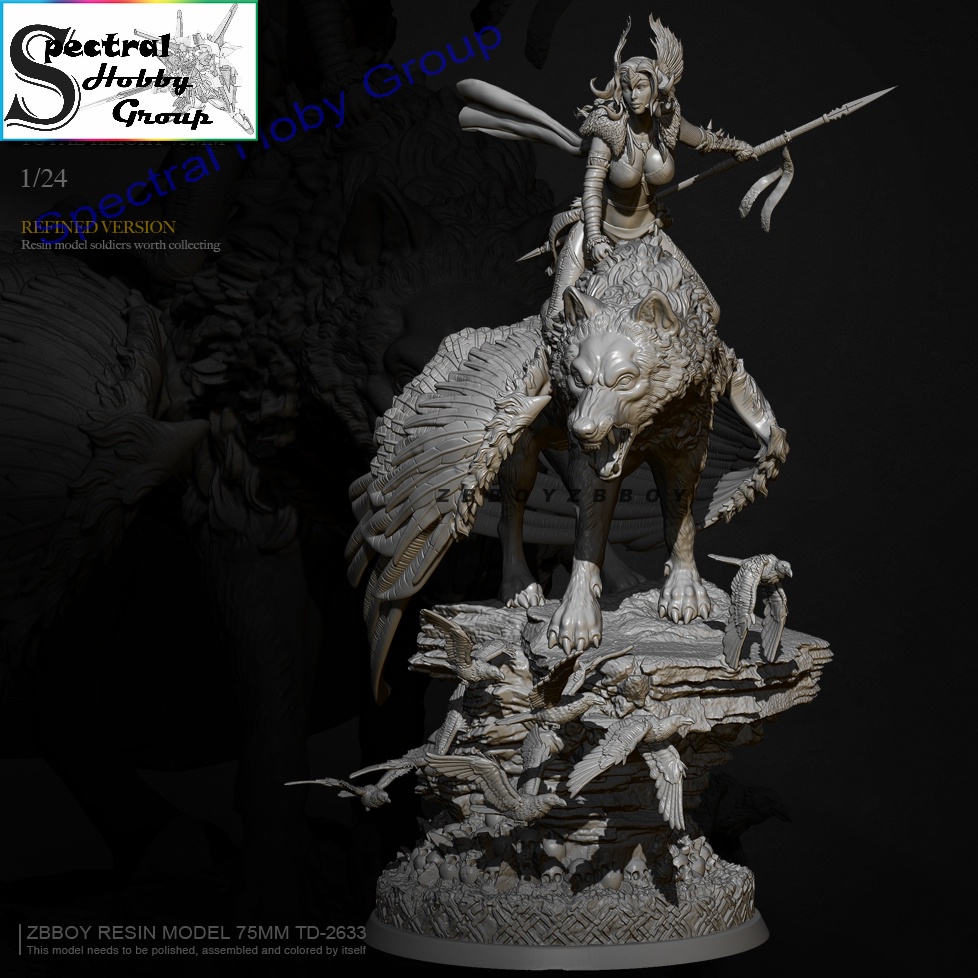 Mô hình nhựa Resin 75mm Flying Wolf Goddess Soldier TD2633