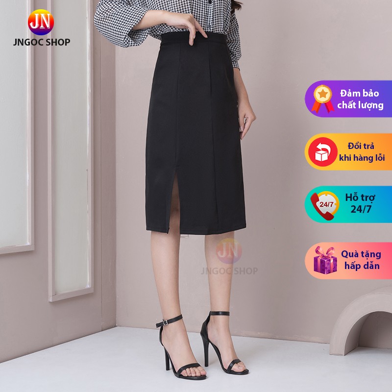 Chân váy dài Hàn Quốc xẻ tà trẻ trung, Chân váy chữ A dài Ulzzang lưng cao cá tính | BigBuy360 - bigbuy360.vn