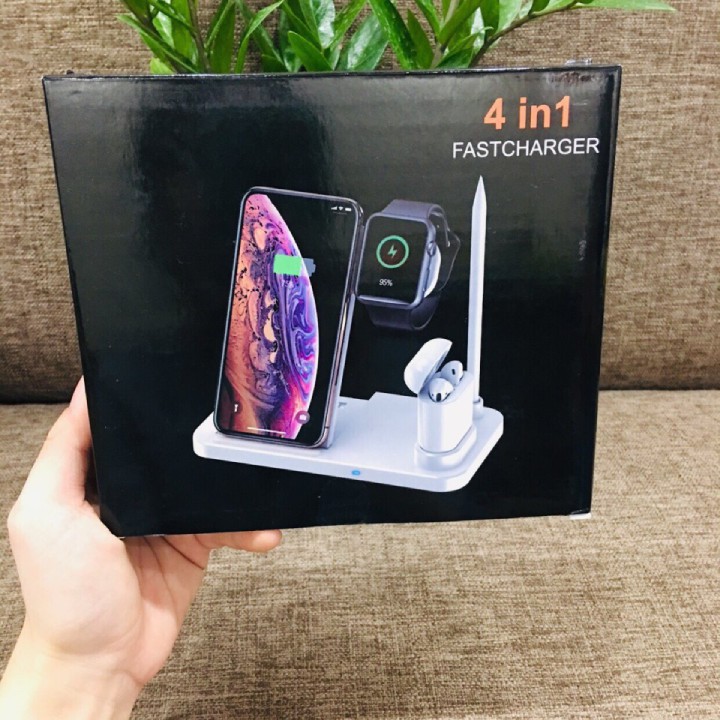 DOCK SẠC 4 IN 1 CHO APPLE WATCH, IPHONE, AIRPODS