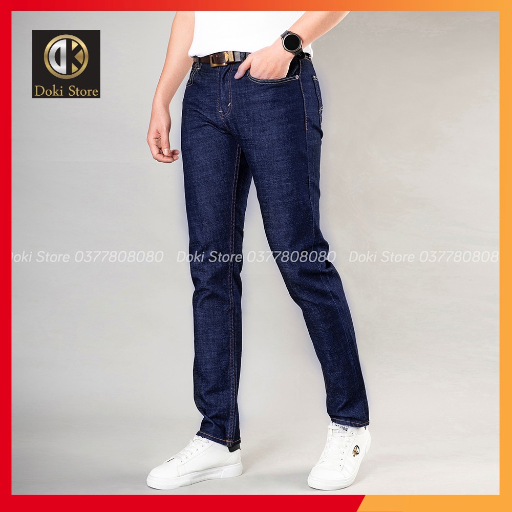 Quần Jean Nam Cao Cấp Xanh Đen Trơn, Quần Bò Nam Chất Vải Co Giãn Thoải Mái, DOKI XT-02 | BigBuy360 - bigbuy360.vn