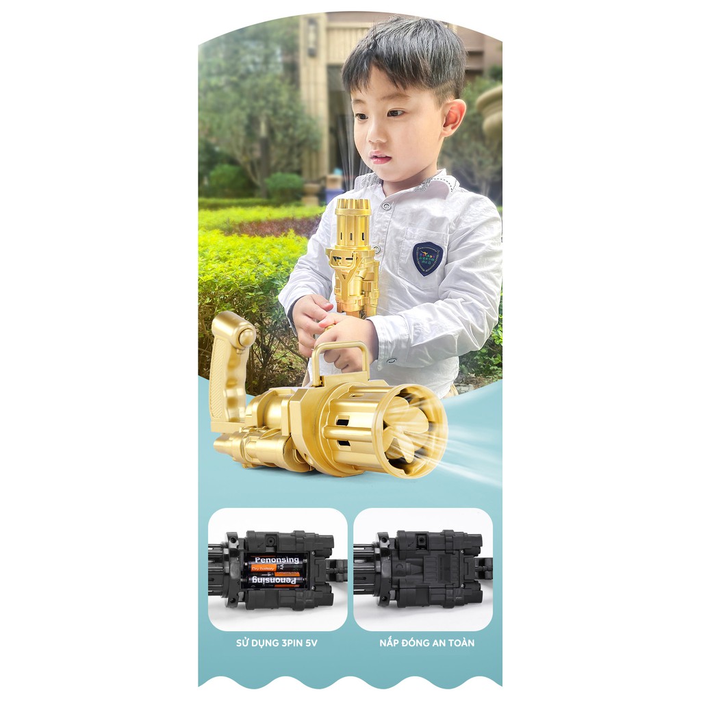 Đồ chơi bắn xà phòng 8 nòng  Đồ chơi phun bong bóng ngoài trời thổi bọt mạnh mẽ cho bé vui chơi ngoài trời