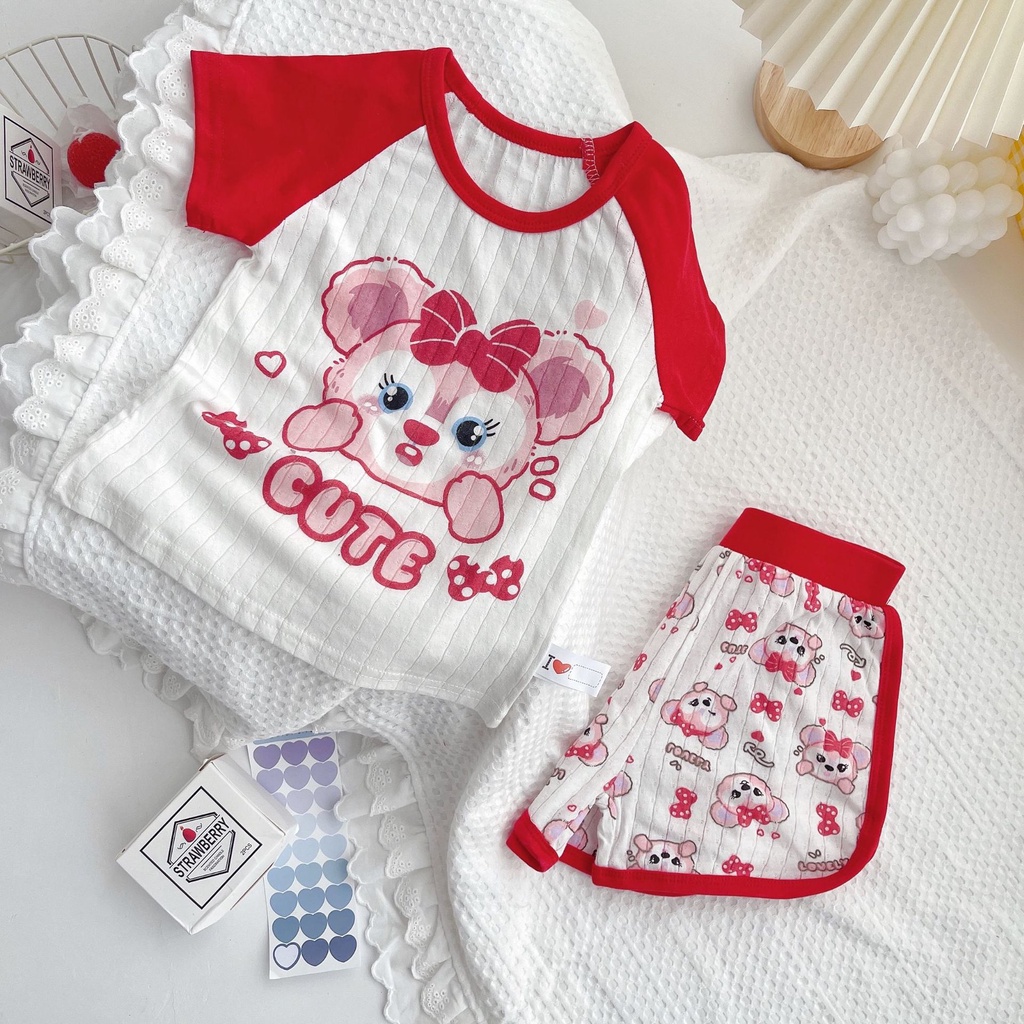 Bộ Đồ Ngủ Vải Cotton Thoáng Khí Tay Ngắn Dễ Thương Cho Bé 2022