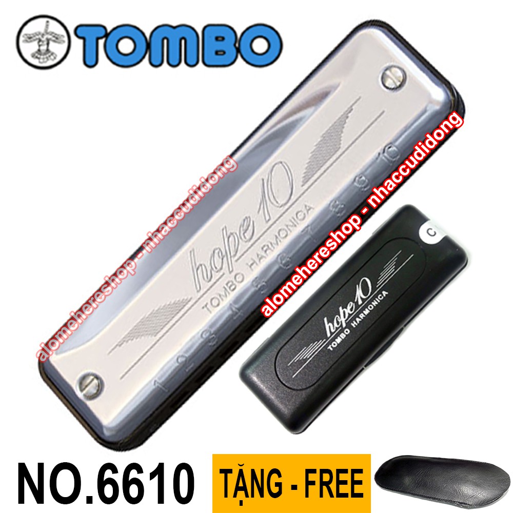 Kèn harmonica diatonic Tombo Hope 10 Key C (Bạc) No.6610