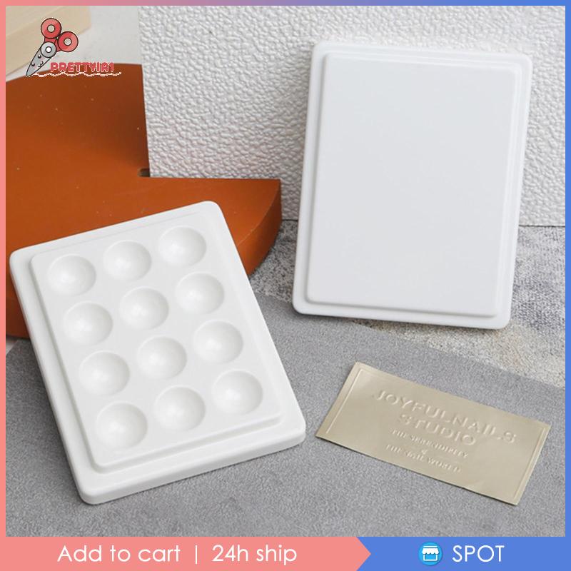 Bảng Pha Màu Nước Bằng Sứ 24 Ngăn Prettyia1 Kèm Nắp Đậy