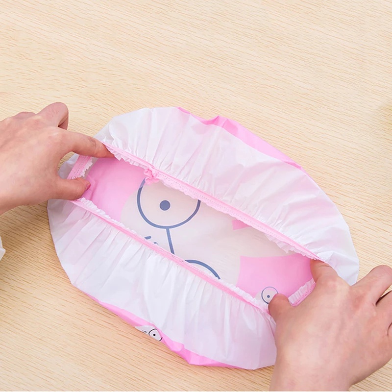 1 Mũ Trùm Tóc Khi Tắm In Họa Tiết Hoạt Hình Dễ Thương Chất Liệu Dày Dặn Chống Nước Tái Sử Dụng Được