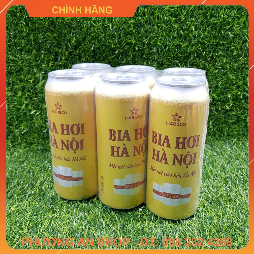 Combo 6 lon Bia hơi Hà Nội - Lon 500ml