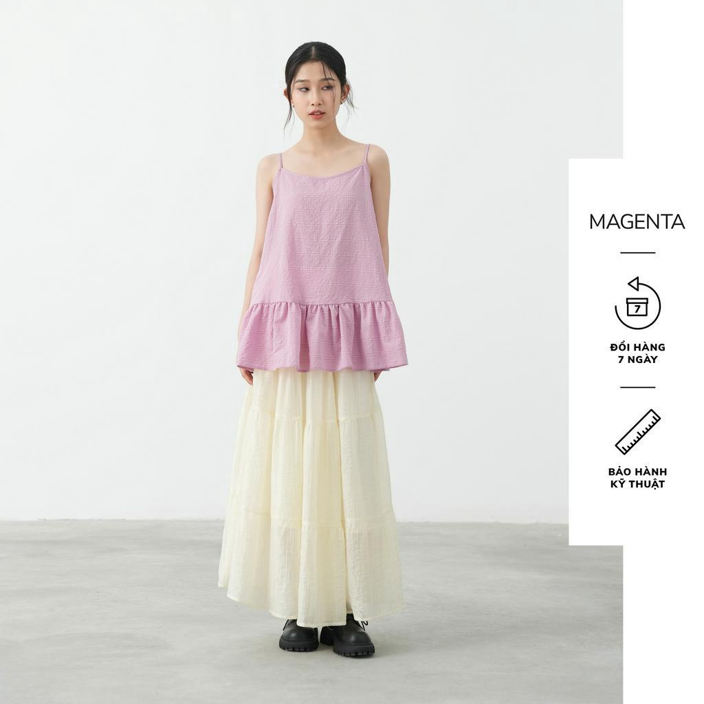 Chân váy Magenta Yukari chất liệu tơ nhăn, freesize, mặc nhiều cách, có lớp lót phù hợp với mùa hè