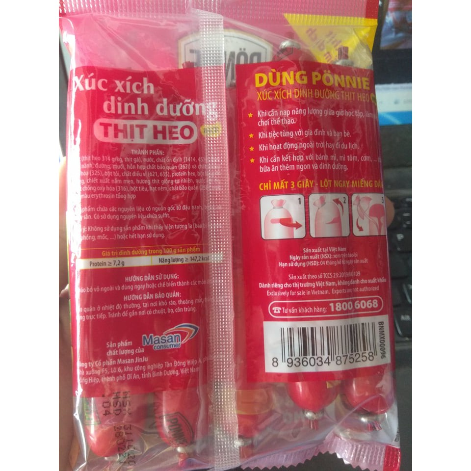 Xúc xích dinh dưỡng thịt heo Ponnie gói 175g | BigBuy360 - bigbuy360.vn