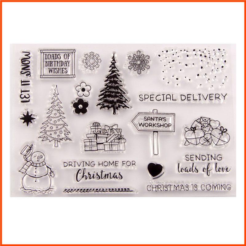 Con Dấu Silicone Trong Suốt In Nổi Hình Cây Thông Giáng Sinh Trang Trí Scrapbook