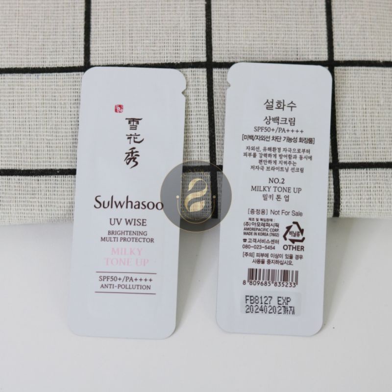 Sulwhasoo kem chống nâng bạch sâm Sulwhasoo UV Wise Brightening Multi Protector Milky Tone Up và Creamy Glow 1ml  Gói Sp