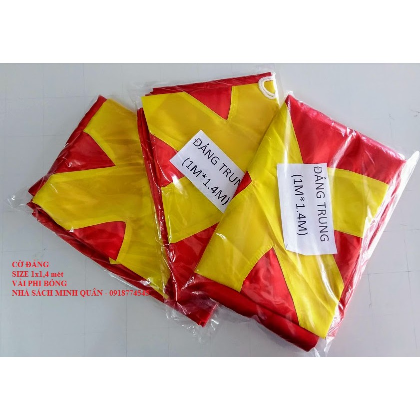Lá cờ Tổ Quốc, cờ Đảng size 1 x 1,4m - vải phi bóng