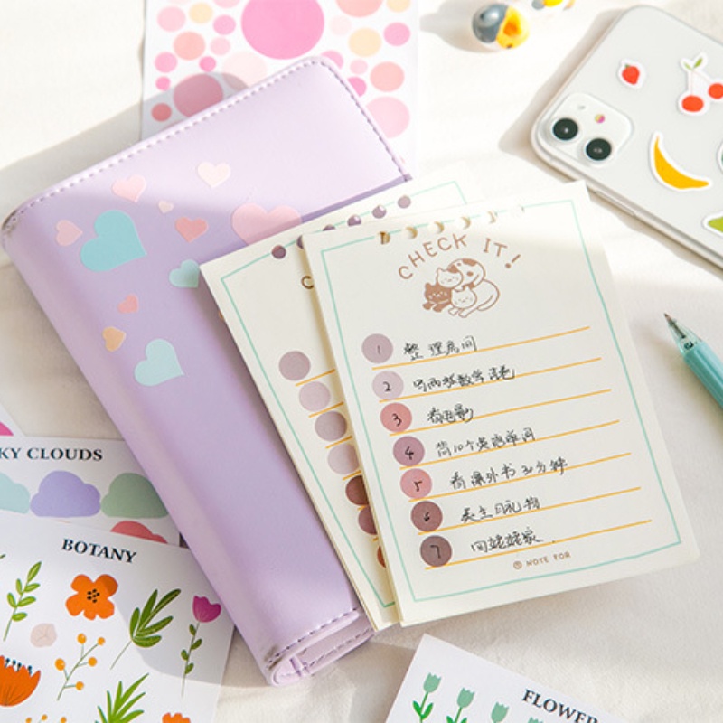 PeachMiếng Dán Trang Trí Sổ Tay/ Album Ảnh Họa Tiết Hoa/ Cây Cối/ Hoạt Hình Dễ Thương Thiết Kế Đơn Giản Thời Trang
