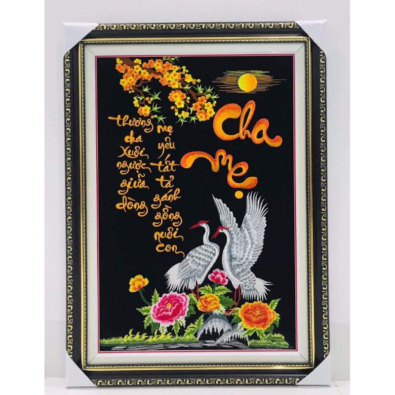 Tranh đã thêu sẵn chưa khung