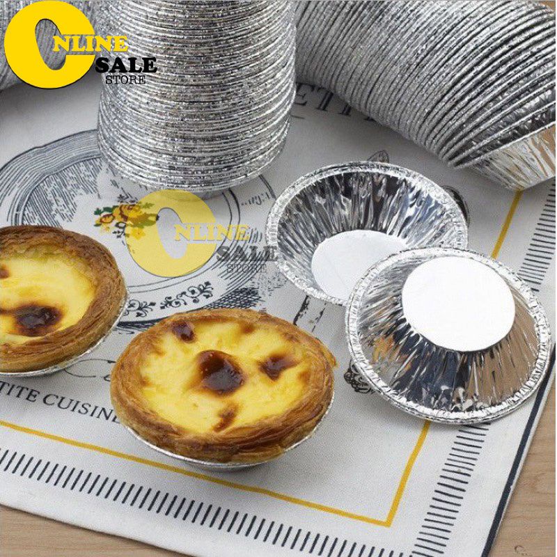 Set 100 Khuôn giấy bạc Làm Bánh Tart Bằng Lá Nhôm Tiện Dụng