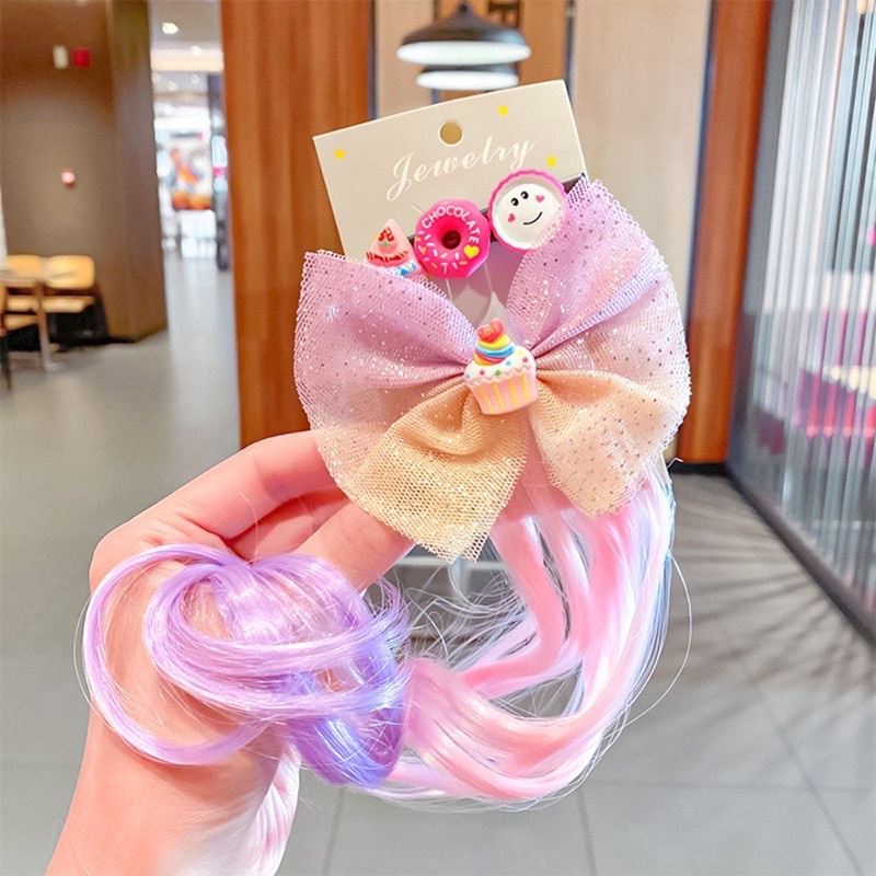 Kẹp pony - Lọn tóc giả sắc màu dễ thương cho bé gái