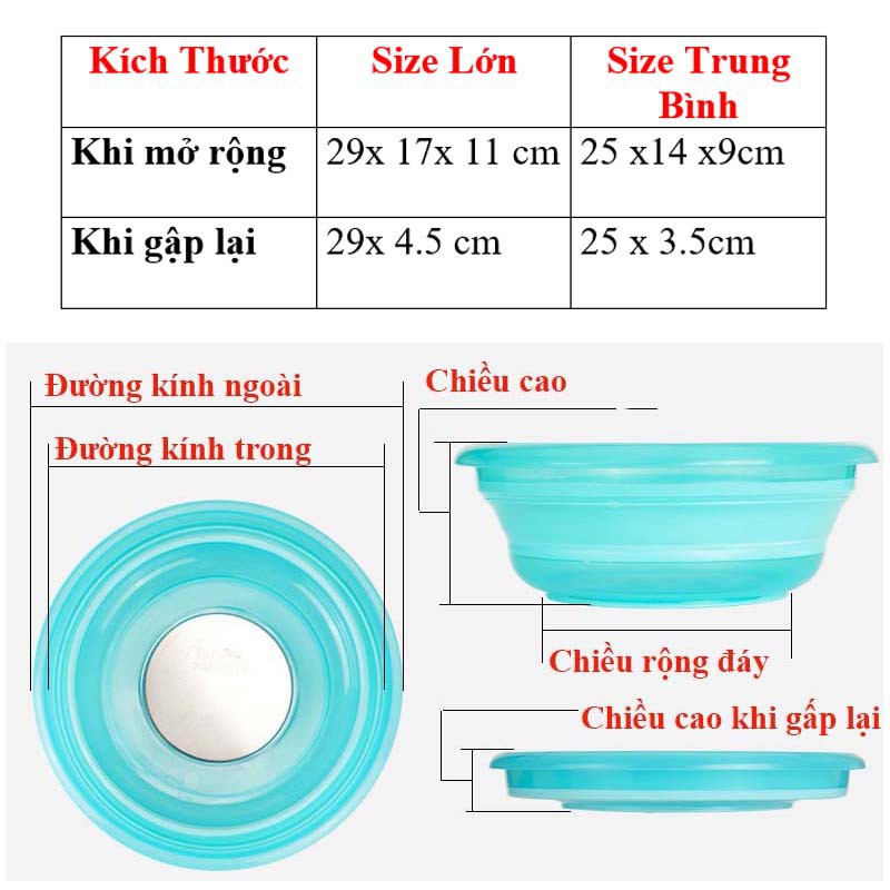 [Chất Lượng] Bát Trộn Mồi, Thau Trộn Mồi Silicon Thu Gọn Tiện Lợi