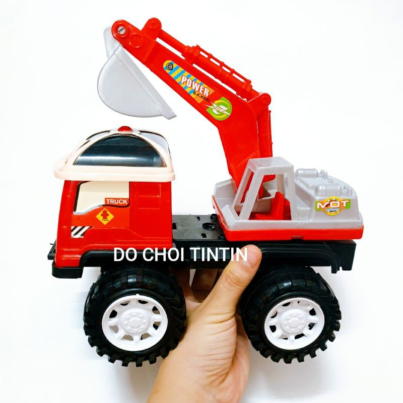 [XANH - ĐỎ] Đồ chơi xe công trường Poli dễ thương 28cm