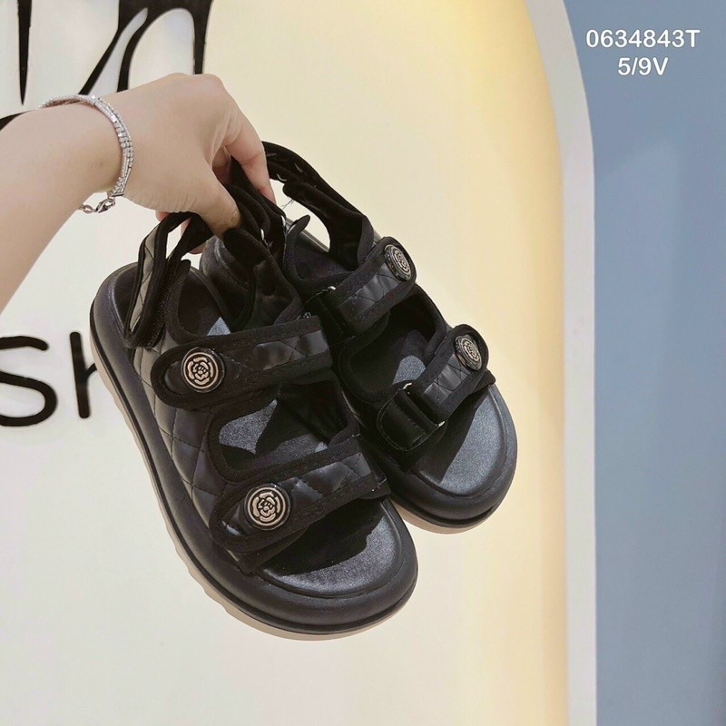 Giày sandal 2 quai chần chỉ CNel đế bánh mì 4p hàng loại 1 siêu đẹp