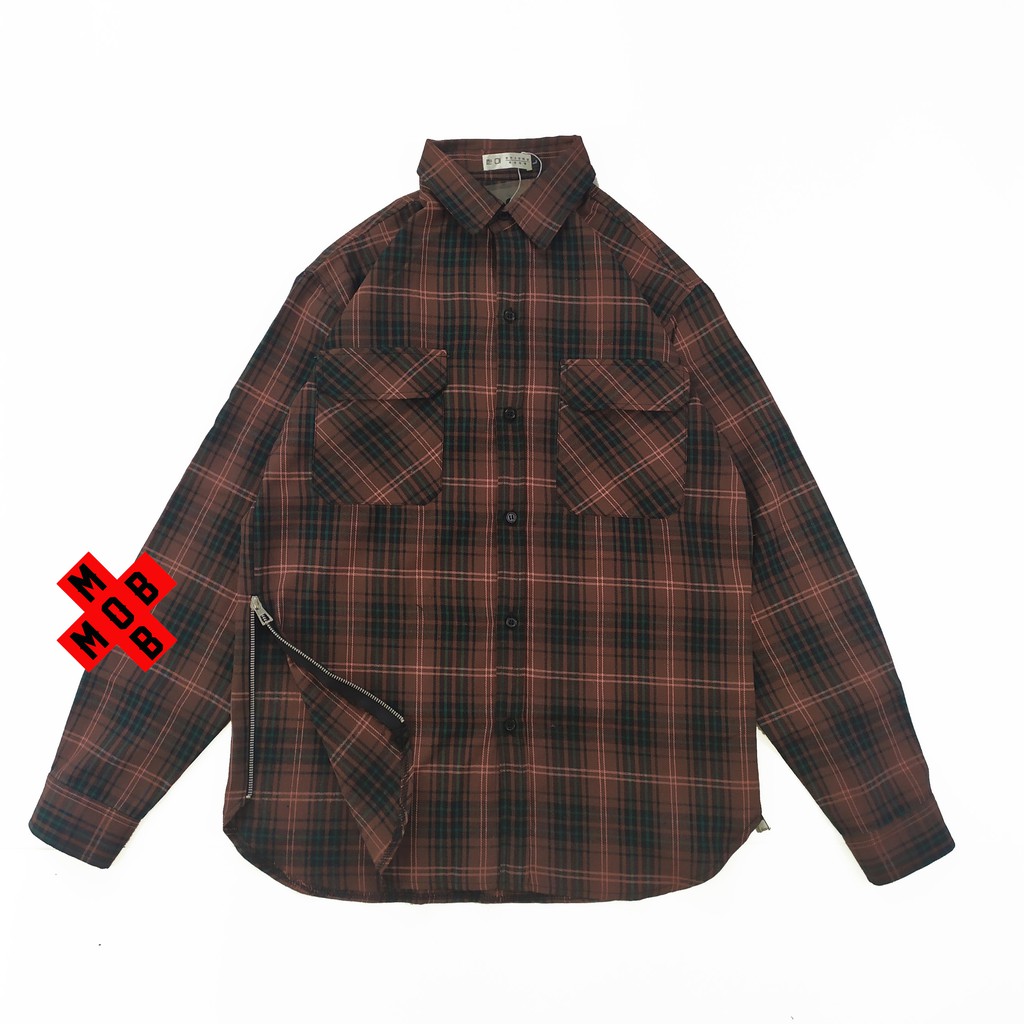 Áo sơ mi Flannel Zip 3 - Áo sơ mi form rộng