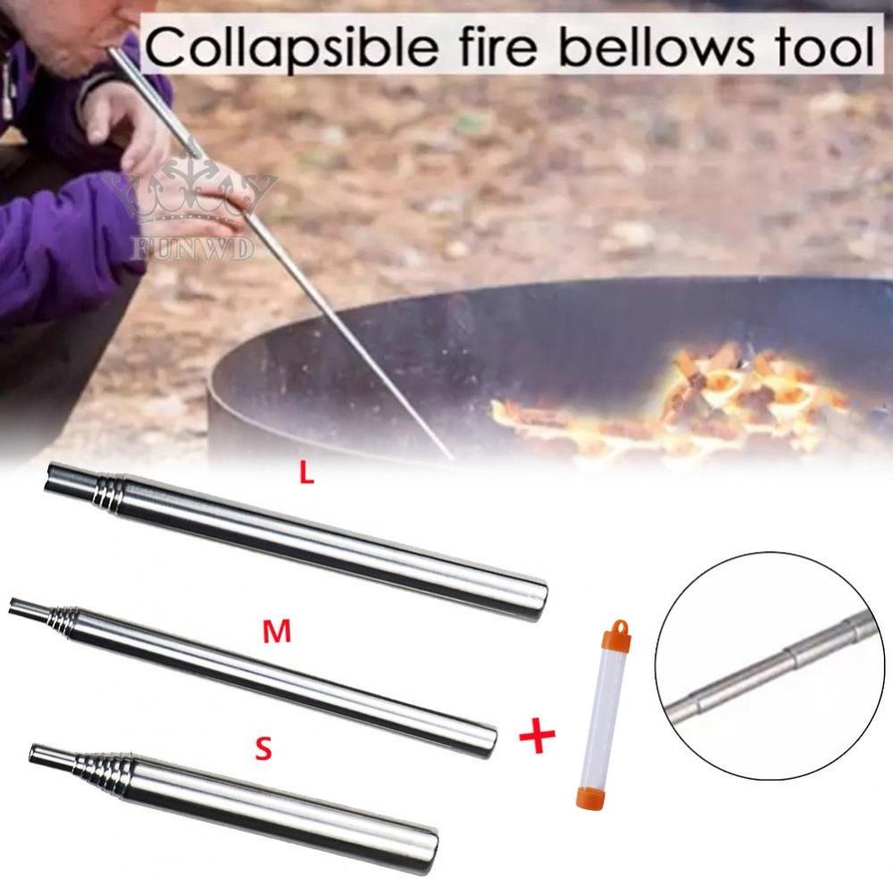 【FUNWD】Outdoor Telescopic Pocket Bellows Survival Fire Camping Blowing Torch S/M/L brand new and high quality