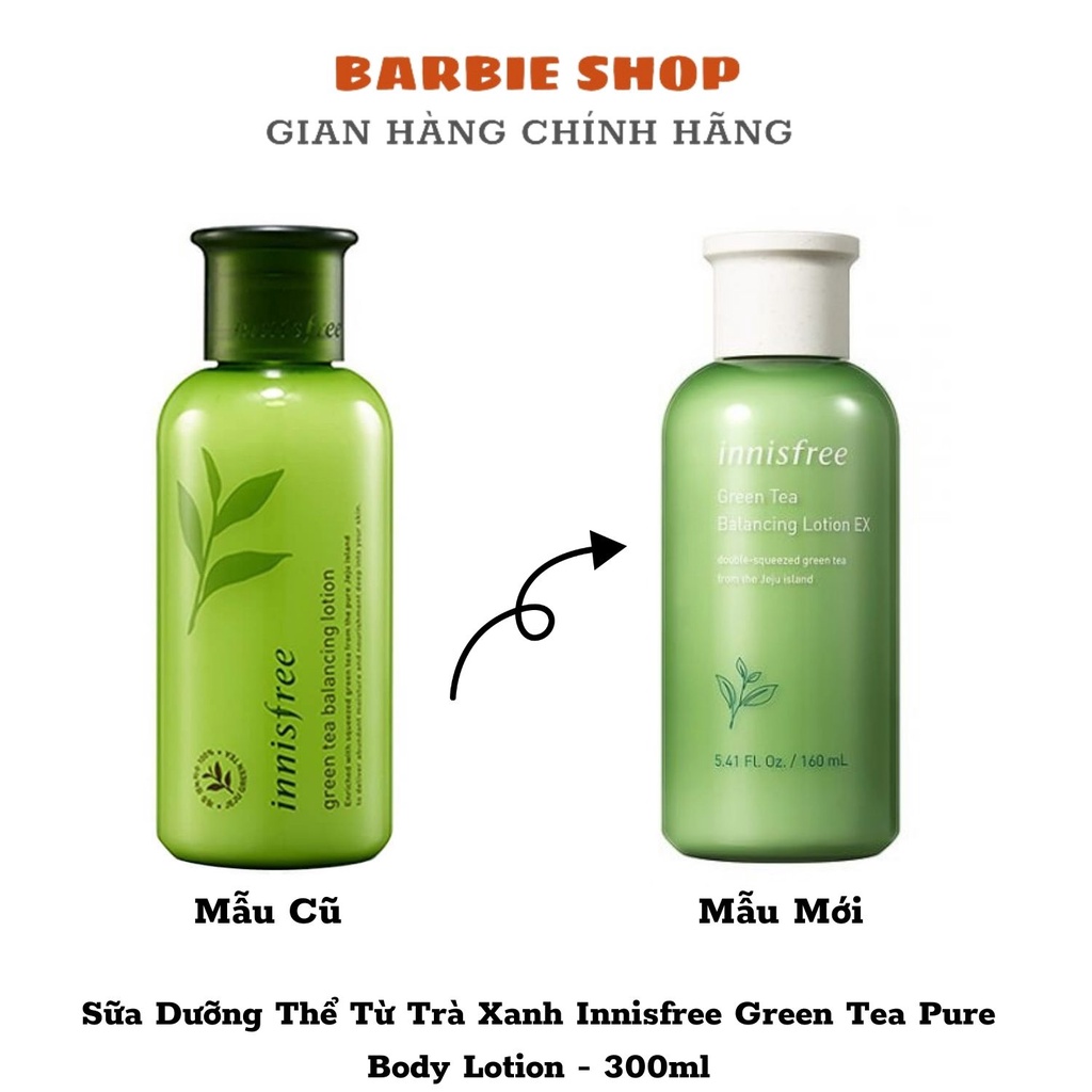 Sữa Dưỡng Thể Từ Trà Xanh Innisfree Green Tea Pure Body Lotion - 300ml [tách sét 160ml]