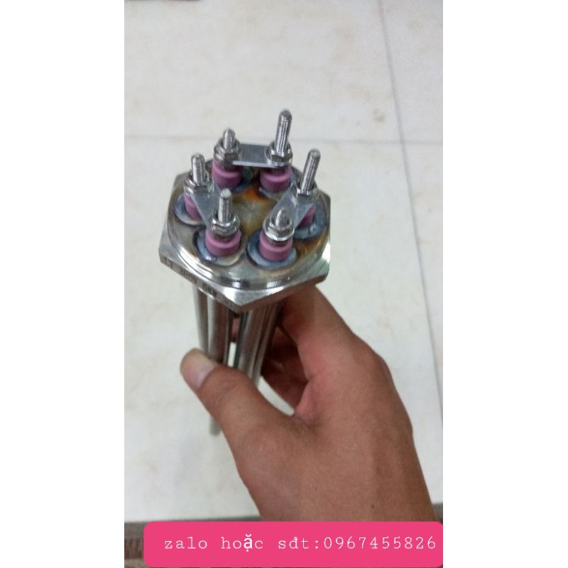 Maiso đun nước, nồi hơi , nồi nấu đậu ,điện trở, thanh nhiệt dạng cụm ren , củ ren .ren 48 inox304 25cm
