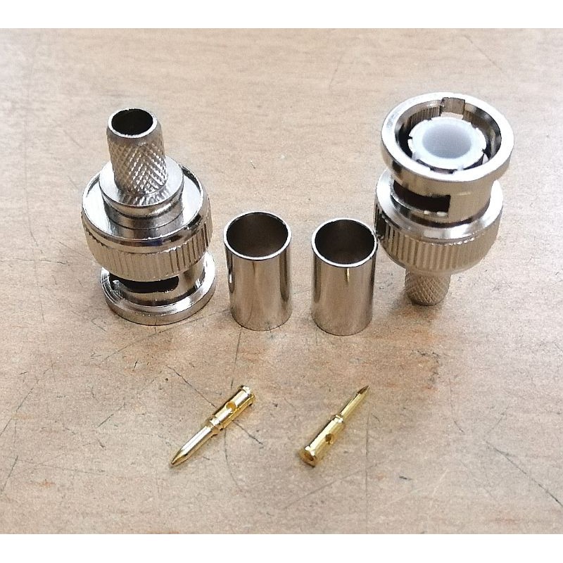 Đầu BNC Male đực thẳng dùng cáp RG59 LMR240 cáp SDI