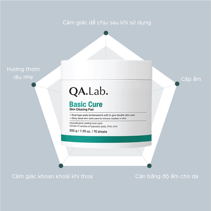 Bông Làm Sạch Và Cấp Ẩm Qa.Lab Basic Cure Skin Clearing Pad Chất Liệu Cotton Mềm Mịn Phù Hợp Với Mọi Loại Da
