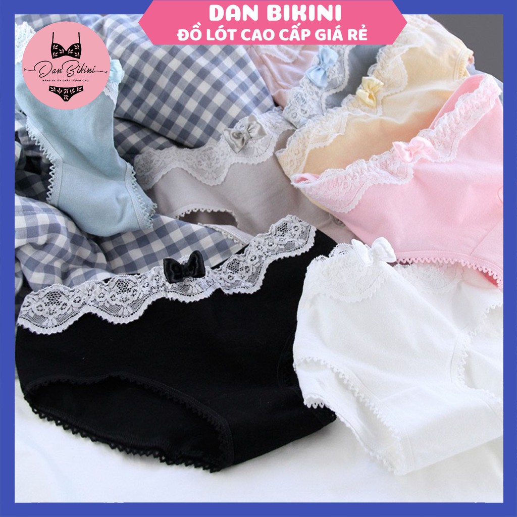 Quần Lót Nữ Cotton 100% kháng khuẩn thoáng mát phối viền ren điệu đã mã A3