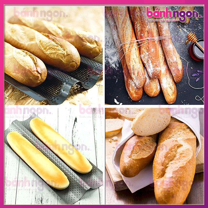 Khay Nướng Bánh Mì Pháp Baguette Chống Dính Lượn Sóng 4 Rãnh