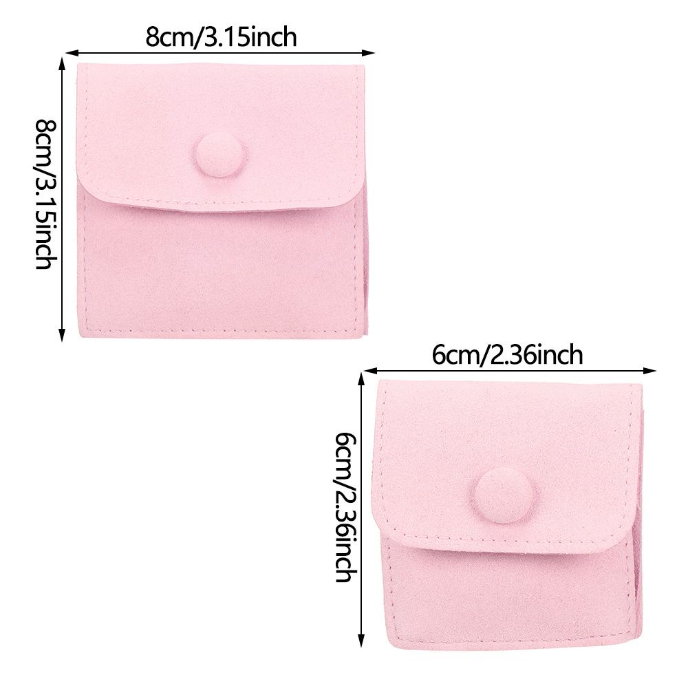 Túi nhung hai ngăn dày với nút chụp đựng vòng cổ trang sức chống bụi nhỏ gọn phù hợp làm quà tặng nhiều màu tùy chọn