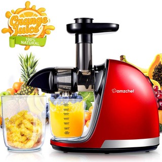 AMZCHEF Máy ép trái cây chậm, Máy ép trái cây chuyên nghiệp Máy ép trái cây chuyên nghiệp với chức năng đảo ngược / động cơ yên tĩnh, Máy ép trái cây lạnh với bàn chải, cho nước ép trái cây và rau quả giàu dinh dưỡng