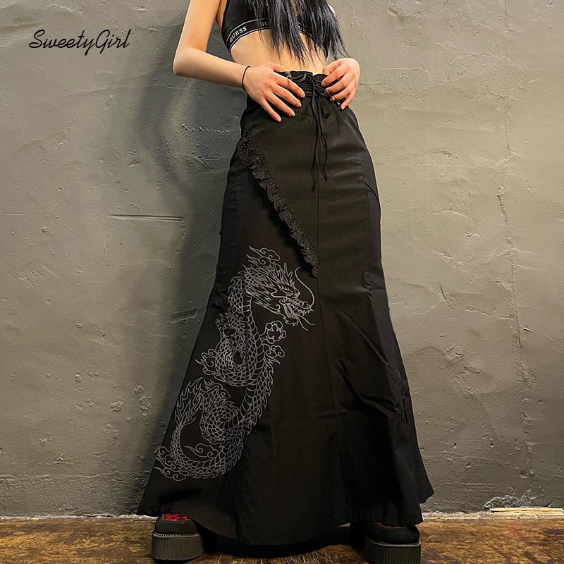Chân Váy Dài Lưng Cao In Họa Tiết Cổ Điển Thời Trang Dành Cho Nữ 2022